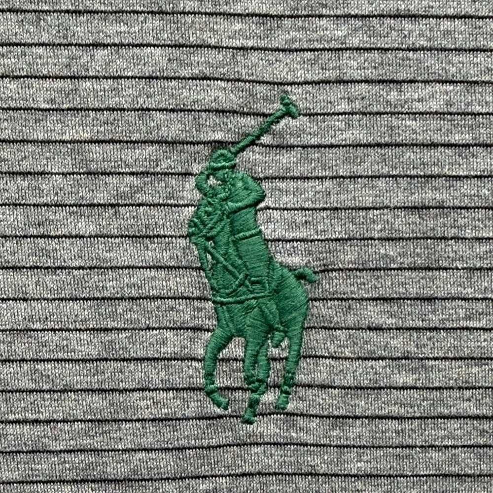 Polo Ralph Lauren Mens XL Gray Striped Big Pony Pro Fit Pima Cotton Polo Shirt